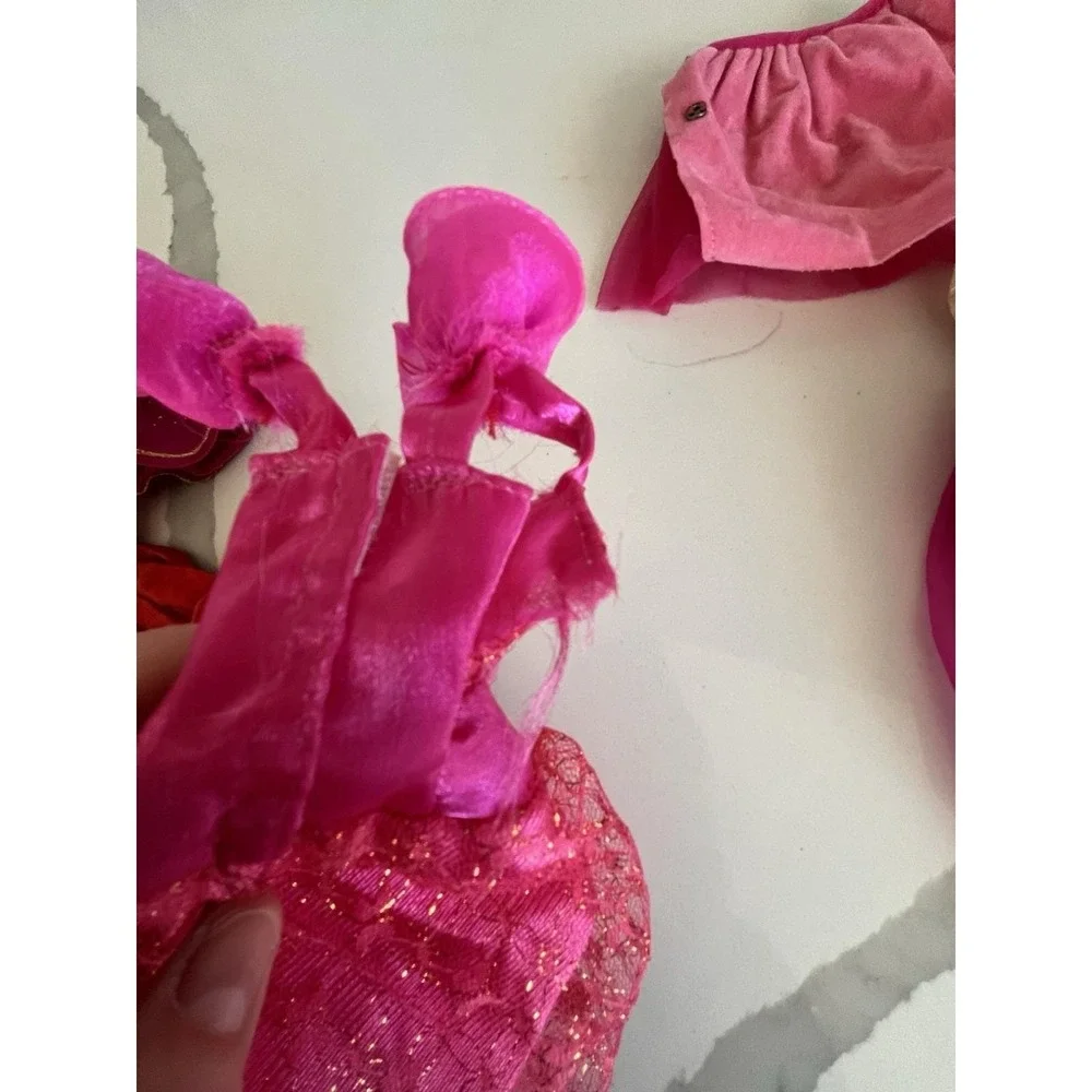 Clone Dresses & Skirt For Barbie Lot Of 5 No Labels Pink Red TLC - Picture 4 of 5